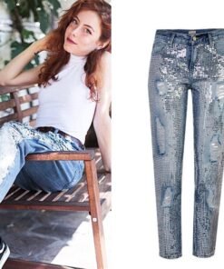 ripped jeans for women vintage straight jeans woman denim pants light blue